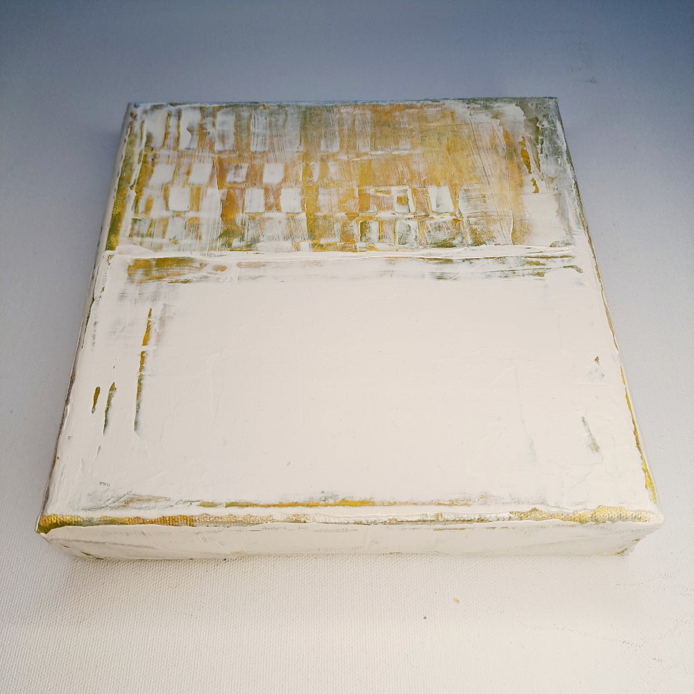 Angled view of painting Break of Day by artist Heidi Hjort